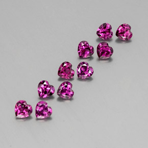 2.80 ct Red Rhodolite Garnet Stone, Natural Rhodolite Garnet in Heart Facet Shape for Sale