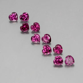 3.26 ct Red Rhodolite Garnet Gemstone, Rhodolite Garnet Gem in Heart Facet Shape for Sale.