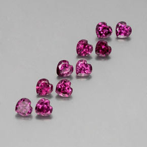 3.26 ct Red Rhodolite Garnet Stone, Natural Rhodolite Garnet in Heart Facet Shape for Sale