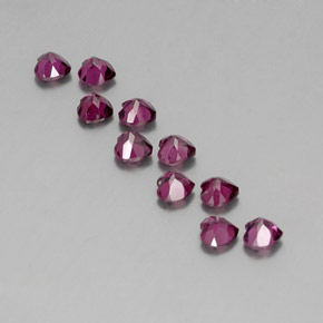Rhodolite Garnet Gemstone in 4 x 3.9 mm Size for Sale, Rhodolite Garnet Stone in Raspberry Red Color