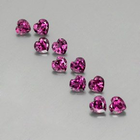 Темно-пурпурный Родолит Гранат Камень - 0.3ct Фасетная огранка формы Сердце (ID: 353523)