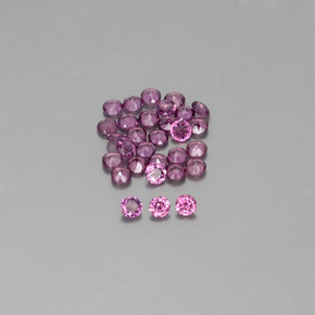 1.68 ct Red Rhodolite Garnet Gemstone, Rhodolite Garnet Gem in Round Facet Shape for Sale.