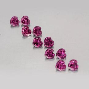 2.98 ctw Purple Rhodolite Garnet Stones, Natural Rhodolite Garnet in Heart Facet Shape for Sale