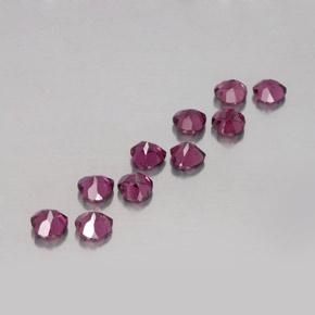 Rhodolite Garnet Gemstones in 4 x 3.9 mm Size for Sale, Rhodolite Garnet Stones in Medium Purple Color