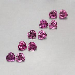 2.62 ctw Purple Rhodolite Garnet Stones, Natural Rhodolite Garnet in Heart Facet Shape for Sale