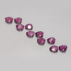 Rhodolite Garnet Gemstones in 4 x 3.8 mm Size for Sale, Rhodolite Garnet Stones in Deep Purple Color