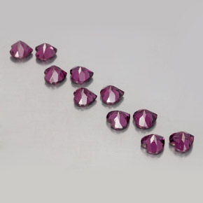 Rhodolite Garnet Gemstones in 4 x 3.8 mm Size for Sale, Rhodolite Garnet Stones in Deep Purple Color