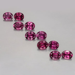 4.32 ct Red Rhodolite Garnet Gemstone, Rhodolite Garnet Gem in Oval Facet Shape for Sale.