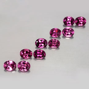 3.82 ct Red Rhodolite Garnet Gemstone, Rhodolite Garnet Gem in Oval Facet Shape for Sale.