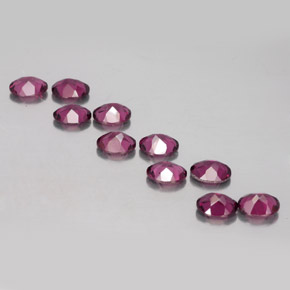Rhodolite Garnet Gemstones in 5.1 x 4.1 mm Size for Sale, Rhodolite Garnet Stones in Purple-Red Color