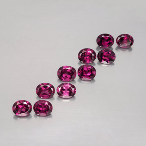 4.88 ctw Red Rhodolite Garnet Gemstones, Rhodolite Garnet Gems in Oval Facet Shape for Sale.