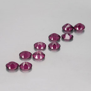 Rhodolite Garnet Gemstones in 5.1 x 4.2 mm Size for Sale, Rhodolite Garnet Stones in Raspberry Red Color