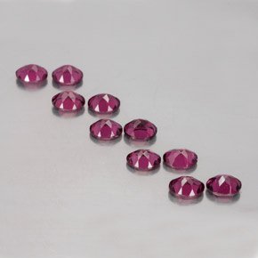 Rhodolite Garnet Gemstone in 5 x 4.1 mm Size for Sale, Rhodolite Garnet Stone in Raspberry Red Color
