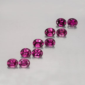 4.70 ctw Red Rhodolite Garnet Gemstones, Rhodolite Garnet Gems in Oval Facet Shape for Sale.