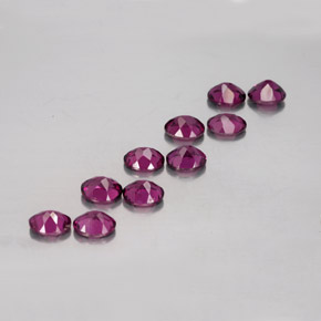 Rhodolite Garnet Gemstones in 5.1 x 4.2 mm Size for Sale, Rhodolite Garnet Stones in Raspberry Red Color