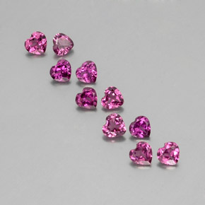 2.32 ct Red Rhodolite Garnet Gemstone, Rhodolite Garnet Gem in Heart Facet Shape for Sale.