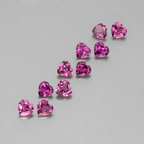 2.32 ct Red Rhodolite Garnet Stone, Natural Rhodolite Garnet in Heart Facet Shape for Sale