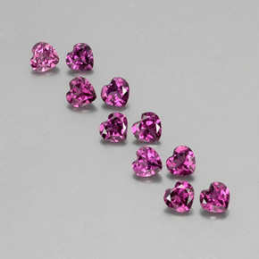 2.64 ct Red Rhodolite Garnet Gemstone, Rhodolite Garnet Gem in Heart Facet Shape for Sale.