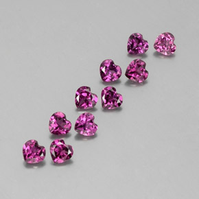 2.64 ct Red Rhodolite Garnet Stone, Natural Rhodolite Garnet in Heart Facet Shape for Sale