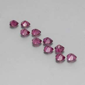 Rhodolite Garnet Gemstones in 4 x 3.8 mm Size for Sale, Rhodolite Garnet Stones in Deep Purple Color