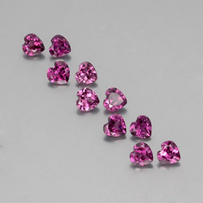 2.57 ctw Purple Rhodolite Garnet Gemstones, Rhodolite Garnet Gems in Heart Facet Shape for Sale.