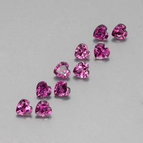 2.57 ctw Purple Rhodolite Garnet Stones, Natural Rhodolite Garnet in Heart Facet Shape for Sale