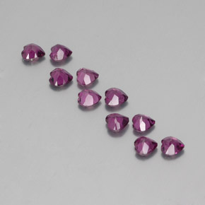 Rhodolite Garnet Gemstones in 4 x 3.8 mm Size for Sale, Rhodolite Garnet Stones in Dark Purple Color