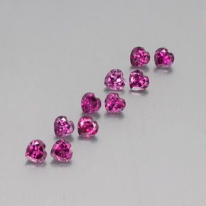 3.49 ctw Red Rhodolite Garnet Stones, Natural Rhodolite Garnet in Heart Facet Shape for Sale