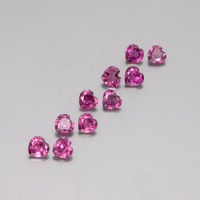 2.57 ctw Purple Rhodolite Garnet Stones, Natural Rhodolite Garnet in Heart Facet Shape for Sale