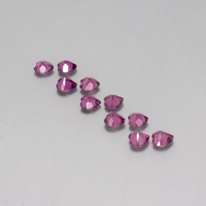Rhodolite Garnet Gemstones in 4.1 x 3.9 mm Size for Sale, Rhodolite Garnet Stones in Deep Purple Color