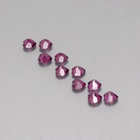 Rhodolite Garnet Gemstones in 4 x 3.9 mm Size for Sale, Rhodolite Garnet Stones in Raspberry Red Color