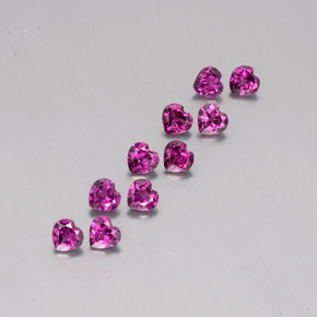 2.83 ctw Violet Rhodolite Garnet Stones, Natural Rhodolite Garnet in Heart Facet Shape for Sale