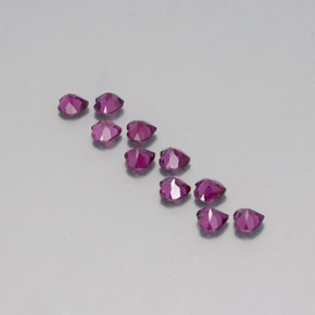 Rhodolite Garnet Gemstones in 4 x 3.9 mm Size for Sale, Rhodolite Garnet Stones in Pinkish Purple Color