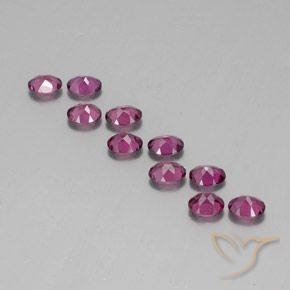 Rhodolite Garnet Gemstones in 5 x 4 mm (calibrated) Size for Sale, Rhodolite Garnet Stones in Reddish Purple Color