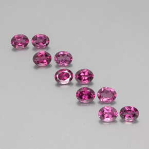 3.98 ctw Red Rhodolite Garnet Gemstones, Rhodolite Garnet Gems in Oval Facet Shape for Sale.