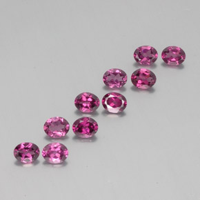 3.98 ctw Red Rhodolite Garnet Stones, Natural Rhodolite Garnet in Oval Facet Shape for Sale