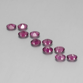 Rhodolite Garnet Gemstones in 5 x 4 mm Size for Sale, Rhodolite Garnet Stones in Raspberry Red Color