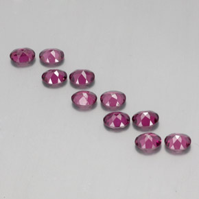 Rhodolite Garnet Gemstones in 5 x 4 mm (calibrated) Size for Sale, Rhodolite Garnet Stones in Medium Purple Color