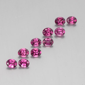 4.29 ctw Red Rhodolite Garnet Stones, Natural Rhodolite Garnet in Oval Facet Shape for Sale