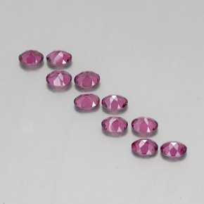 Rhodolite Garnet Gemstones in 5.1 x 4.1 mm Size for Sale, Rhodolite Garnet Stones in Dark Red Color