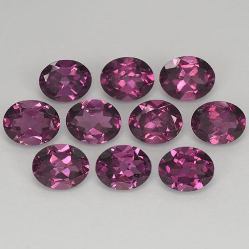 3.83 ctw Purple Rhodolite Garnet Stones, Natural Rhodolite Garnet in Oval Facet Shape for Sale
