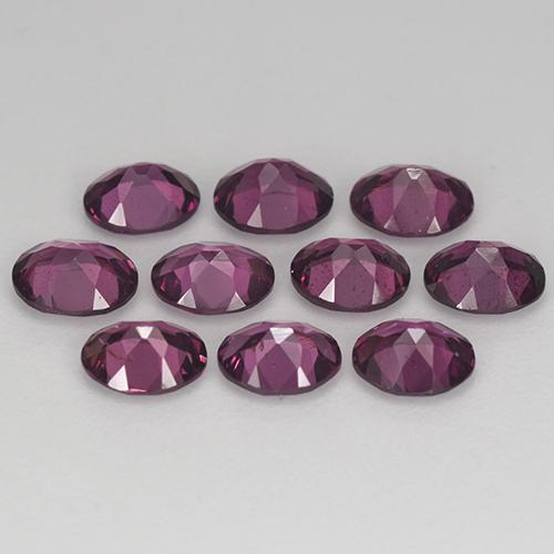 Rhodolite Garnet Gemstones in 5 x 4 mm (calibrated) Size for Sale, Rhodolite Garnet Stones in Deep Purple Color