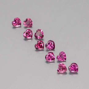 2.58 ct Red Rhodolite Garnet Gemstone, Rhodolite Garnet Gem in Heart Facet Shape for Sale.