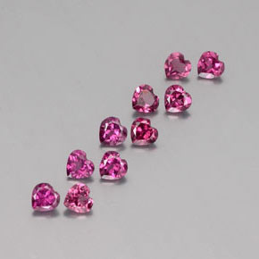 2.58 ct Red Rhodolite Garnet Stone, Natural Rhodolite Garnet in Heart Facet Shape for Sale
