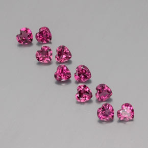 2.59 ct Red Rhodolite Garnet Gemstone, Rhodolite Garnet Gem in Heart Facet Shape for Sale.