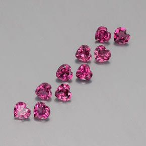2.59 ct Red Rhodolite Garnet Stone, Natural Rhodolite Garnet in Heart Facet Shape for Sale