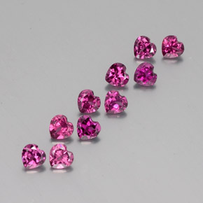 2.92 ct Red Rhodolite Garnet Stone, Natural Rhodolite Garnet in Heart Facet Shape for Sale