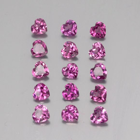 3.54 ctw Purple Rhodolite Garnet Stones, Natural Rhodolite Garnet in Heart Facet Shape for Sale