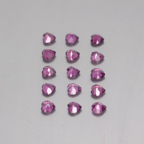 Rhodolite Garnet Gemstones in 3.9 x 3.8 mm Size for Sale, Rhodolite Garnet Stones in Deep Pinkish Purple Color