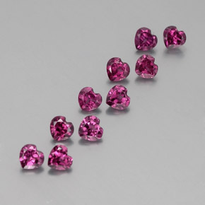 3.02 ctw Red Rhodolite Garnet Stones, Natural Rhodolite Garnet in Heart Facet Shape for Sale